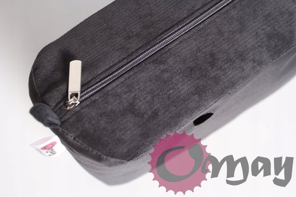 GRAFITOWY organizer OBAG STANDARD welur grafit 2 kieszenie wkład OMAY