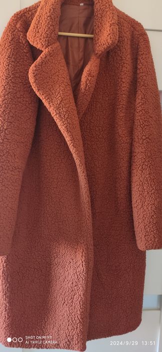 Plaszcz polar braz damski