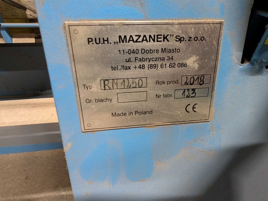 Zaginarka hydrauliczna do obróbek 6m + osprzęt, linia produkcyjna