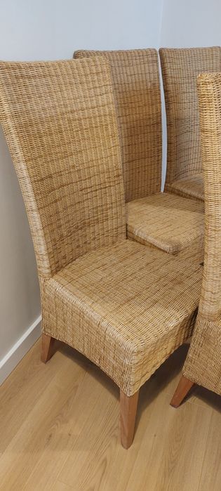 Krzesła rattanowe Exotic Loom boho 5 szt rattan komplet wiklinowe
