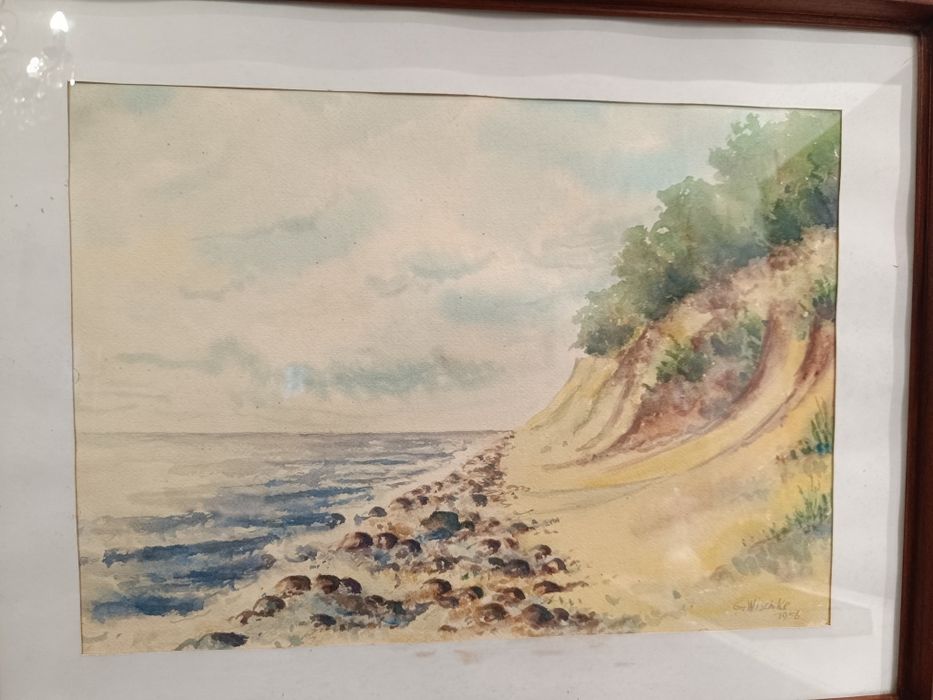 Akwarela pejzaż nadmorski G.Wischke 1956