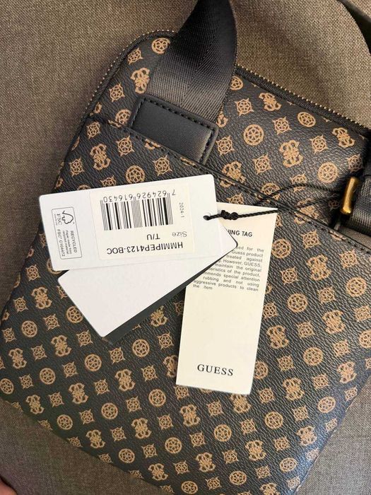 Оригінал ! Чоловіча сумка Guess Vezzola. Сумка гуес, гуеес через плече