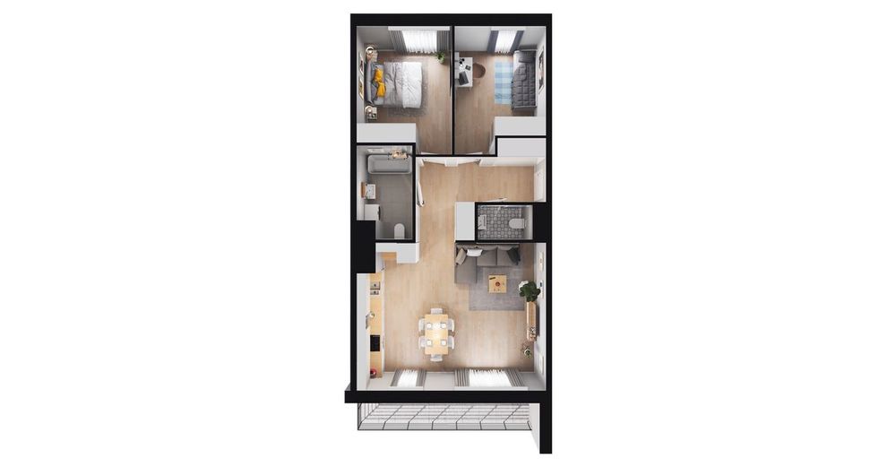 3-pokojowe mieszkanie 64m2 + loggia