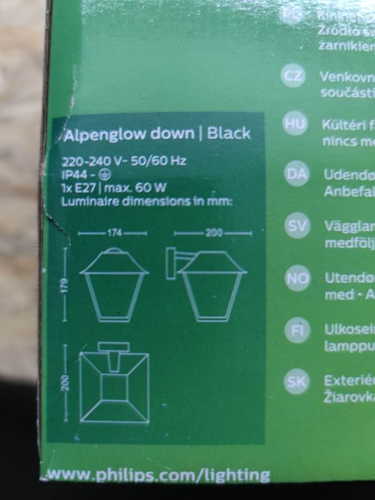 Lampa kinkiet ogrodowa Philips ALPENGLOW 16495/30/PN