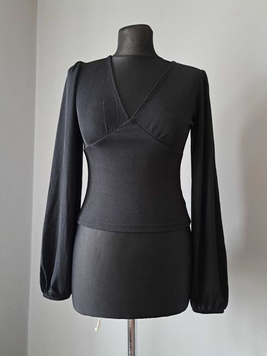 Bik Bok Piękna czarna bluzka crop top XS/34