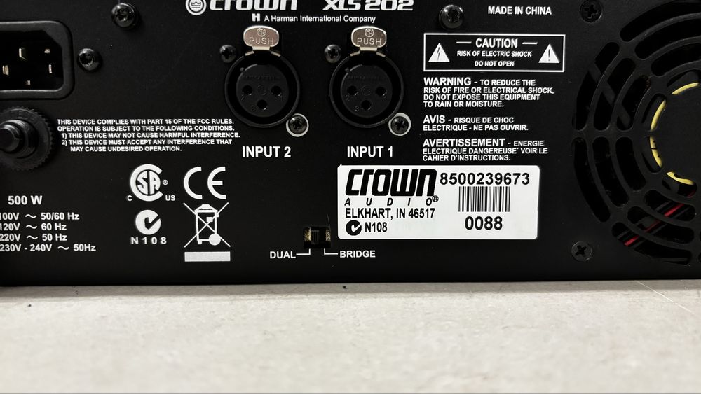 Amplificador Profissional Crown XLS 202