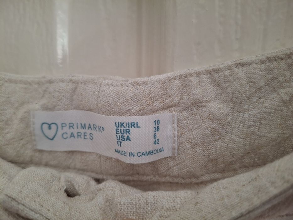 Letni lniany zestaw spodnie i kamizelka Primark