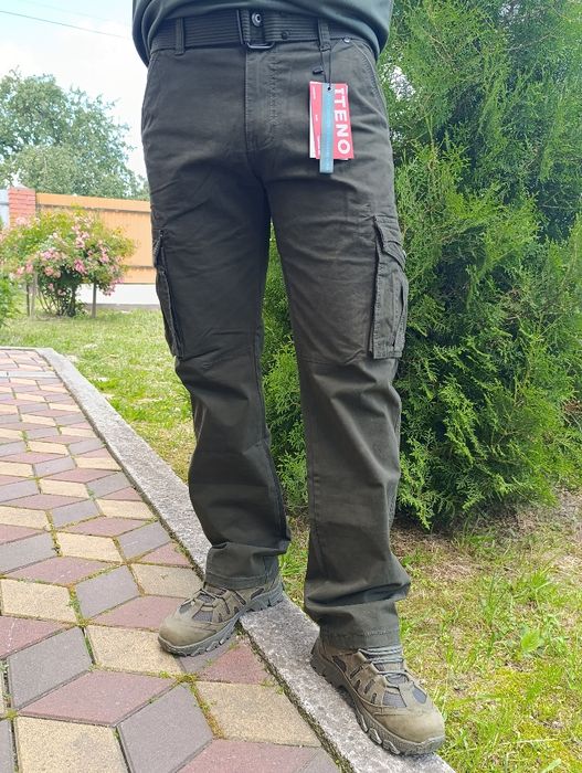 Мужские карго штаны чёрные олива серые синие коричневые итено