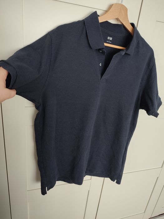 Uniqlo L granatowa koszulka polo