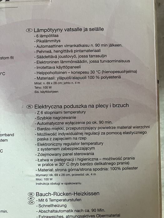 Pas elektryczny poduszka koc silver crest Nowy Ortopedyczny