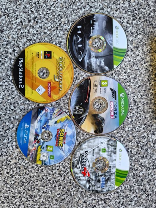 Conjunto de 3 jogos Xbox 360+5 CDs danificados
