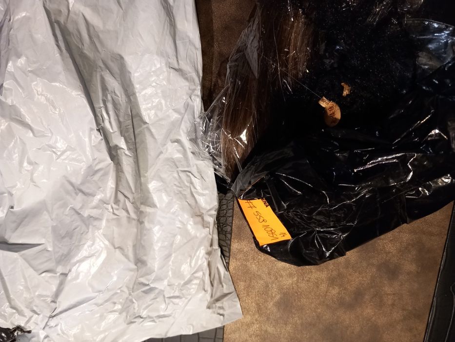 Kok dopinany warkocz  treska popielaty brąz długie 86CM