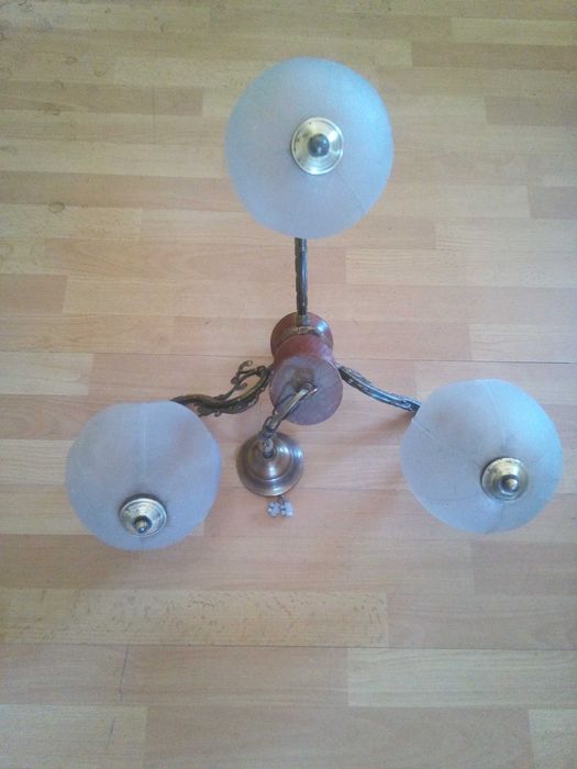 2 Candeeiros antigos de teto c/ 3 lâmpadas