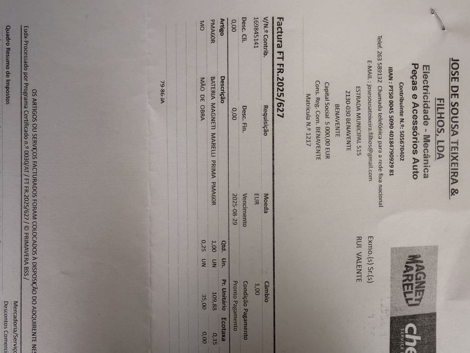 bateria prima magneti marelli