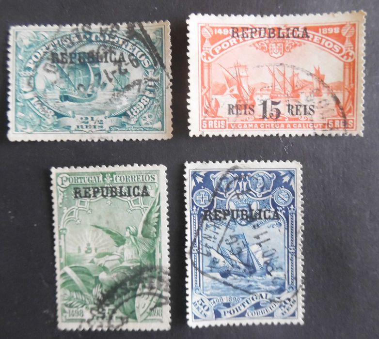 Selos Portugal 1911-Caminho India Sobrecarga "República" Continente