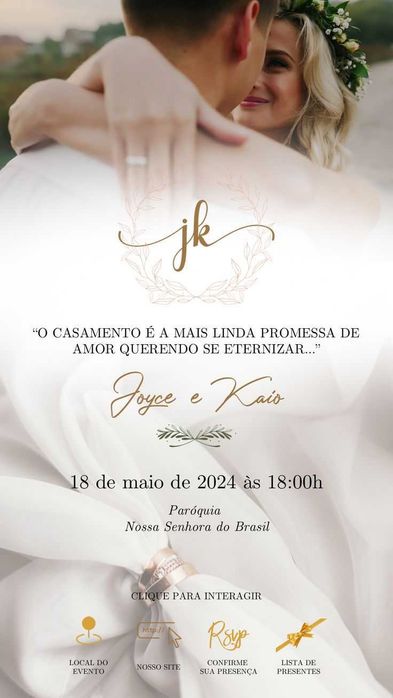 Convite Digital Personalizado para Casamentos, Batizados e Festas