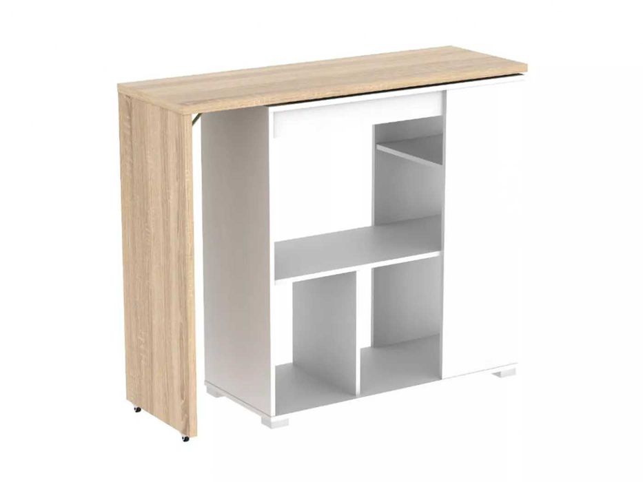 Móvel giratório branco e carvalho (novo, por montar) – Pequeno Dano