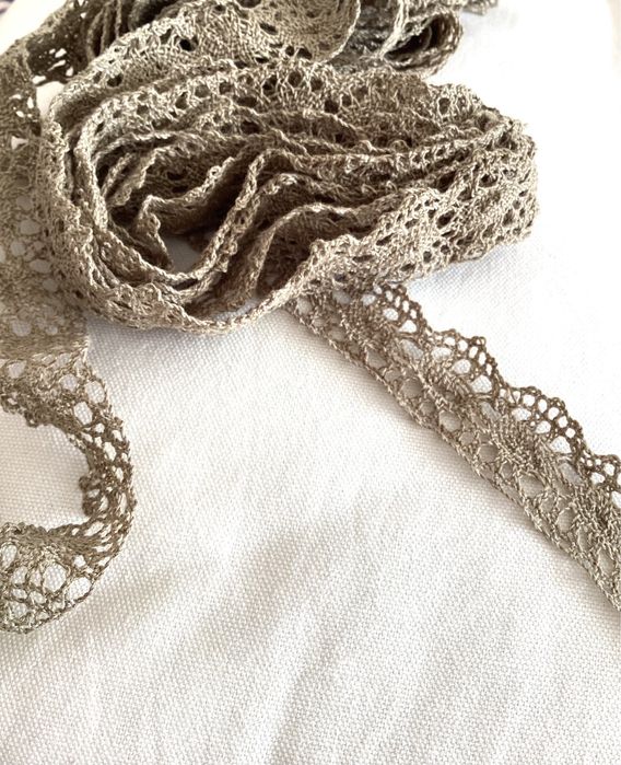 Koronka bawełniana szara