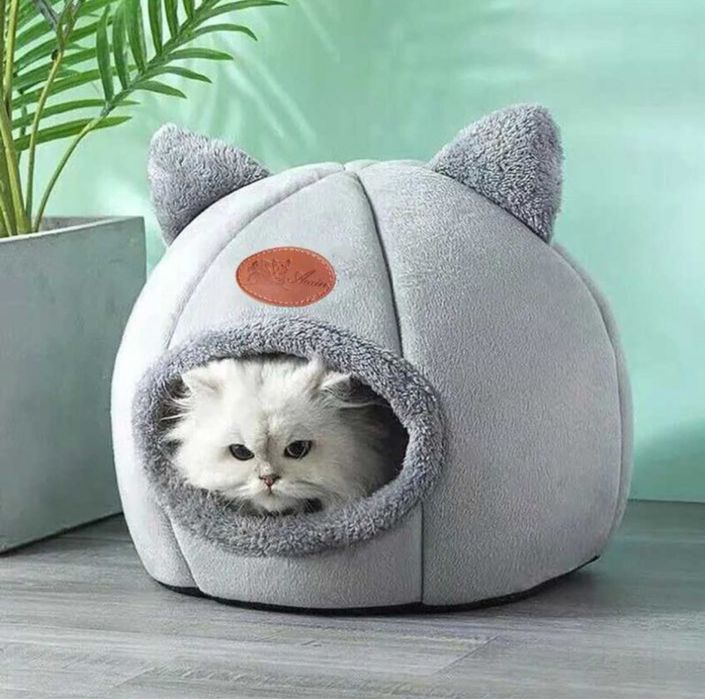 Legowisko dla kota domek schronisko kojec buda pluszowy z poduszką