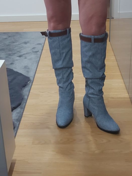 Botas imitação de ganga