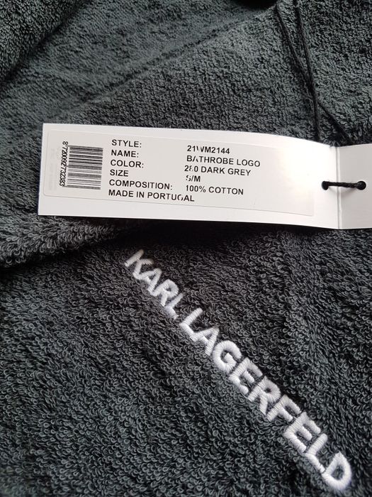 S / M Karl Lagerfeld szlafrok frotte 100% cotton made in Portugalia