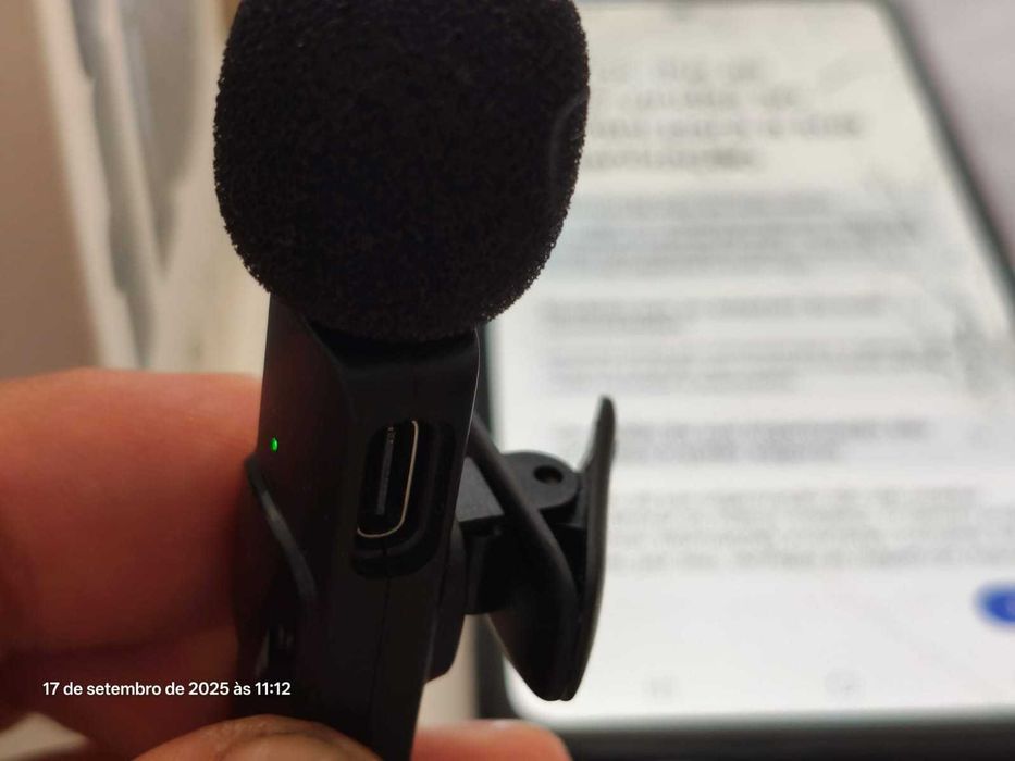 Microfone DUPLO de lapela sem fio para smartphone