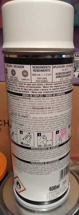 Spray em base de Água Multi Superfícies, Branco Acetinado 400 ml