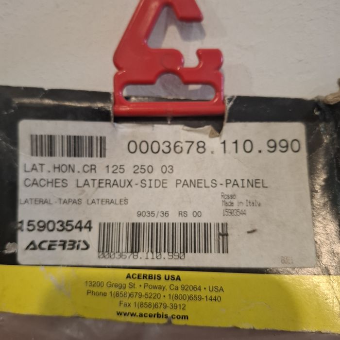 Honda CR  125  250  2003 rok panele tylne