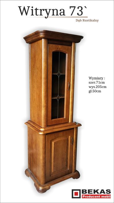 Witryna Komoda 120` Stylowa Dąb Rustikalny Producent BEKAS 123