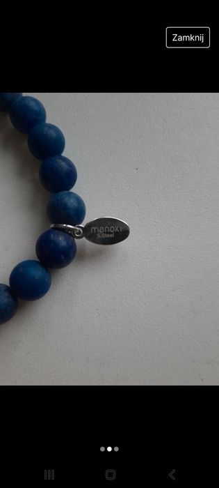 Niebieska Bransoletka manoki s.steel długość bransoletki 16.8 cm