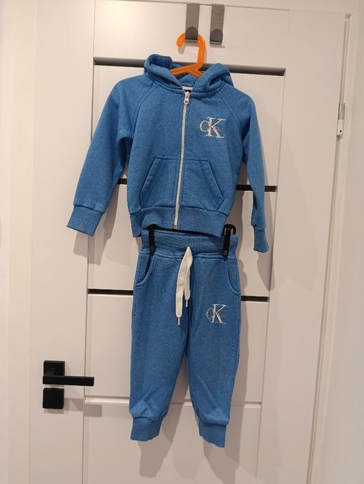 Komplet dresy bluza z kapturem na zamek plus spodnie joggery r. 98