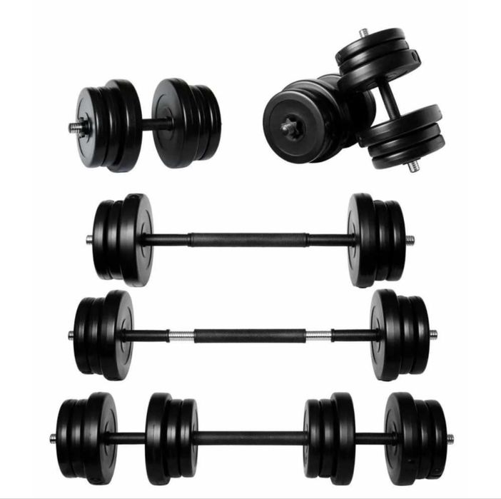 Комплект гантели 2 шт по 26 кг переходник штанга разборные + зʼєднувач 11кг 13кг 16кг 18кг 21кг