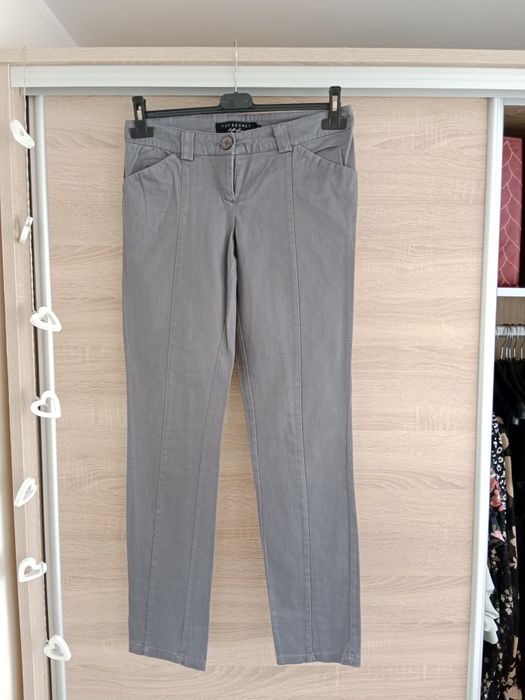 Eleganckie szare proste spodnie damskie top secret s
