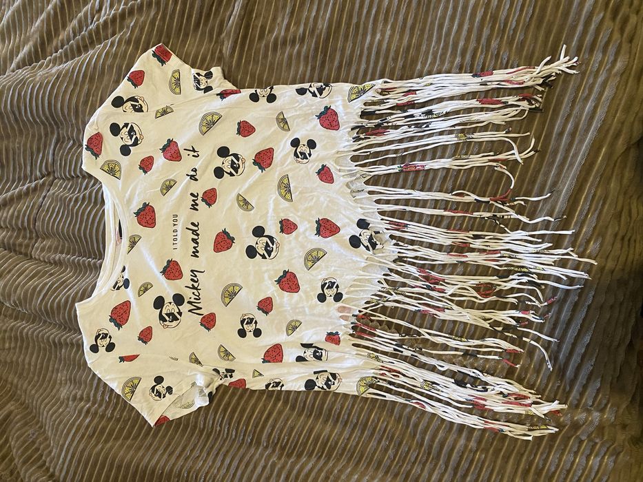 Camisola/ T-shirt Mickey com franjinhas