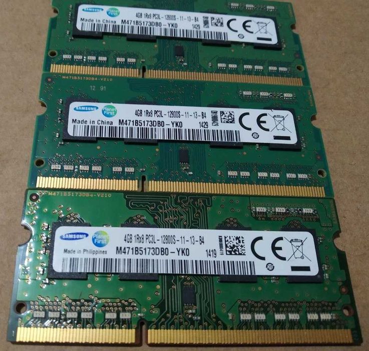 Samsung 4GB SoDIMM DDR3L 1600MHz M471B5173DB0-YK0 лотом 20 шт.