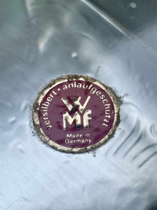 Szkatułka WMF Cromargan pleksi i plater autorstwa Sigrid Kupetz 1960te