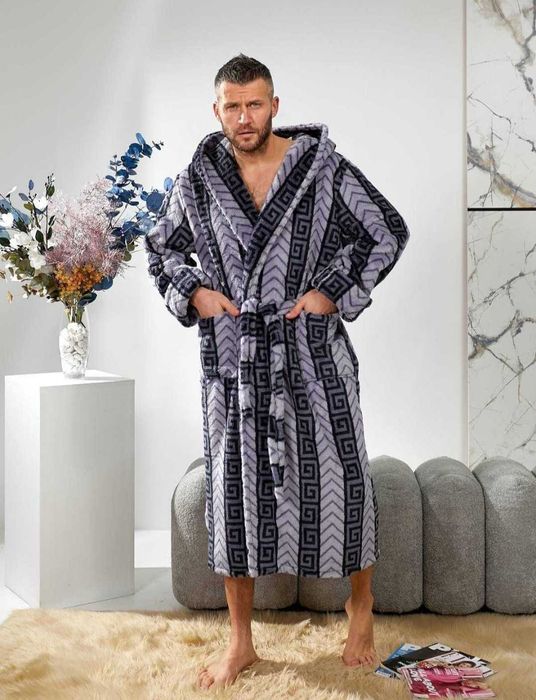 Мужской махровий халат батал