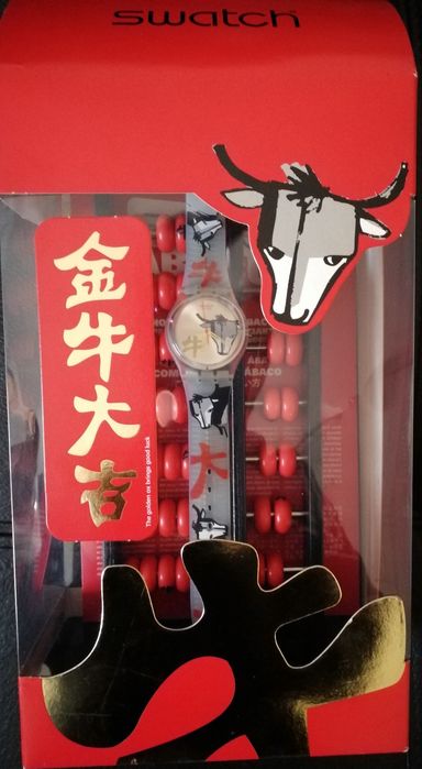 Relógio Swatch coleção Bull's On Rodeo Raro ano novo Chinês Ábaco