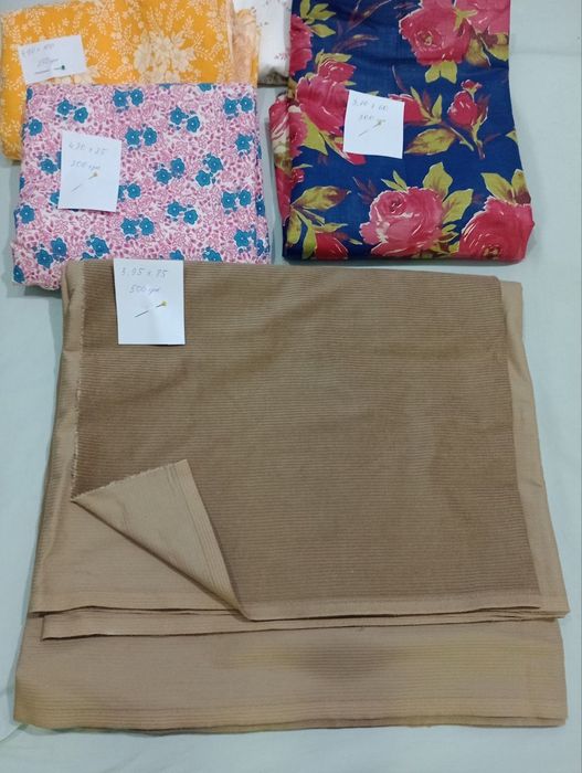 Ткань СССР. Отрезы Вельвет, тик, ситец