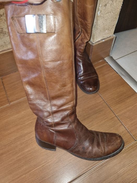 Skórzane muszkieterki Lasocki.  Brązowe,  rozmiar 39.