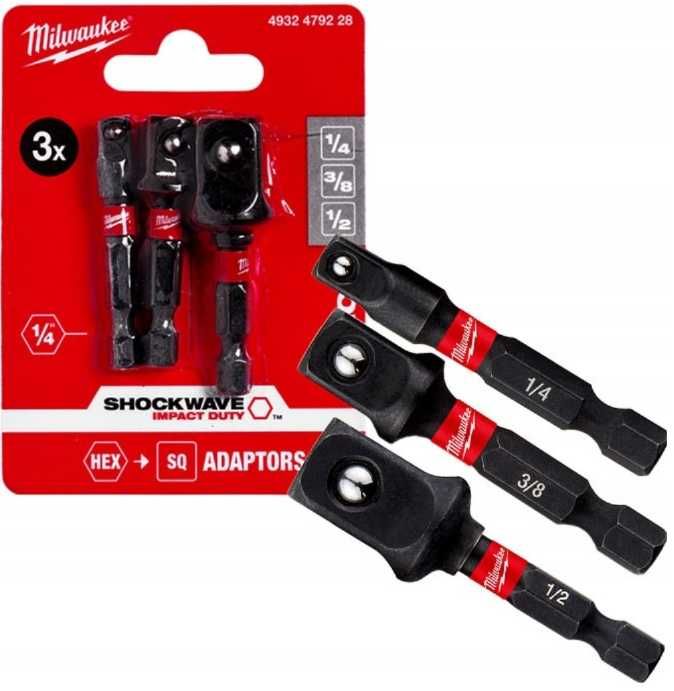 Набір перехідників Milwaukee 1/4" Hex на 1/4", 3/8", 1/2