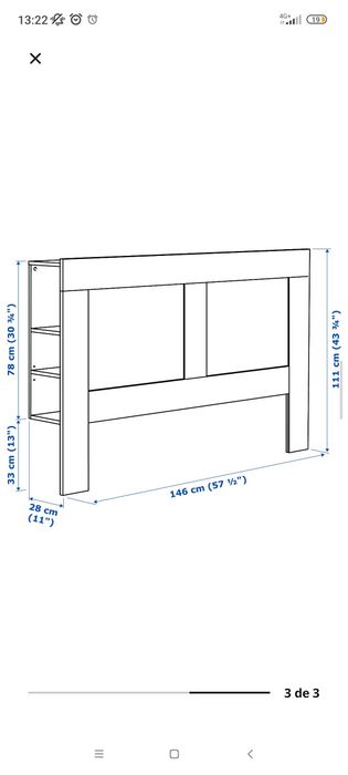 Cómoda 4 gavetas + Cabeceira cama IKEA BRIMNES