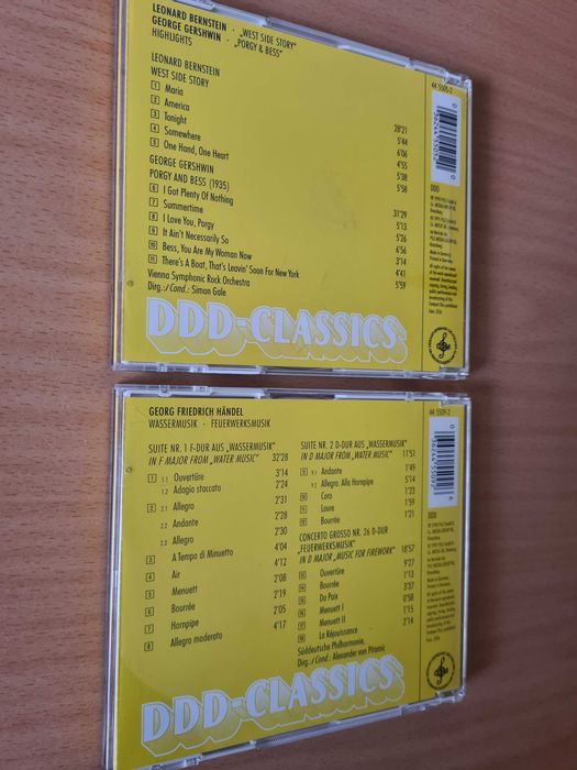 2 CDs audio com West Side Story de Bernstein e Wassermusik de Händel
