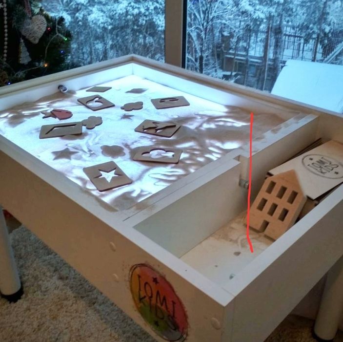 Детский световой стол-песочница с графитной доской + стул