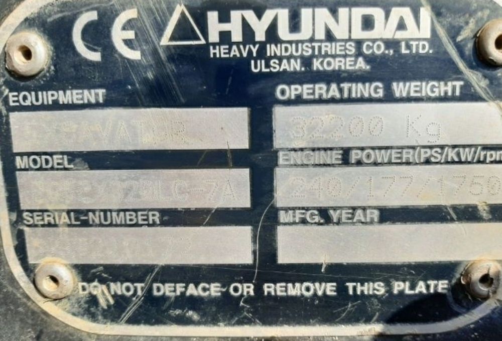 Części NA CZĘŚCI hyundai 320 LC-7A koparka