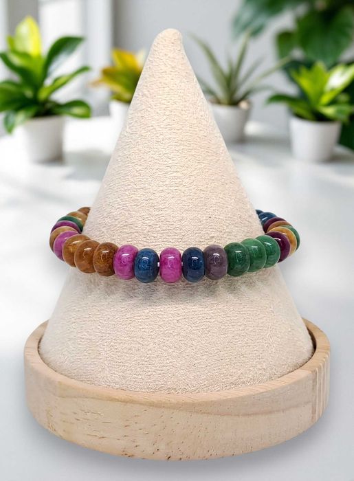 Bransoletka z turmalinu, TURMALIN kolorowy oponki #1243