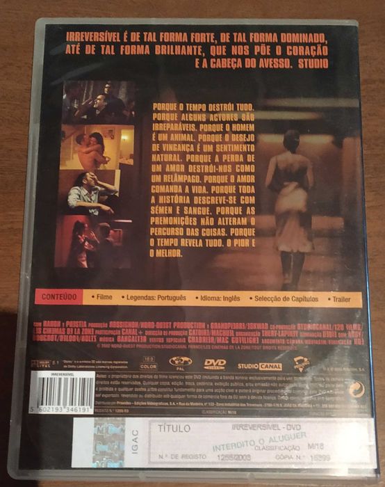 Pack 3 DVDs -Irreversível - Chocolate - Twin Peaks: Laura Palmer