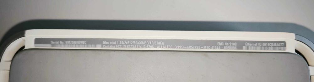MAC Mini Apple 1.66/2x512/60/COMBO/AP/BT/IEA