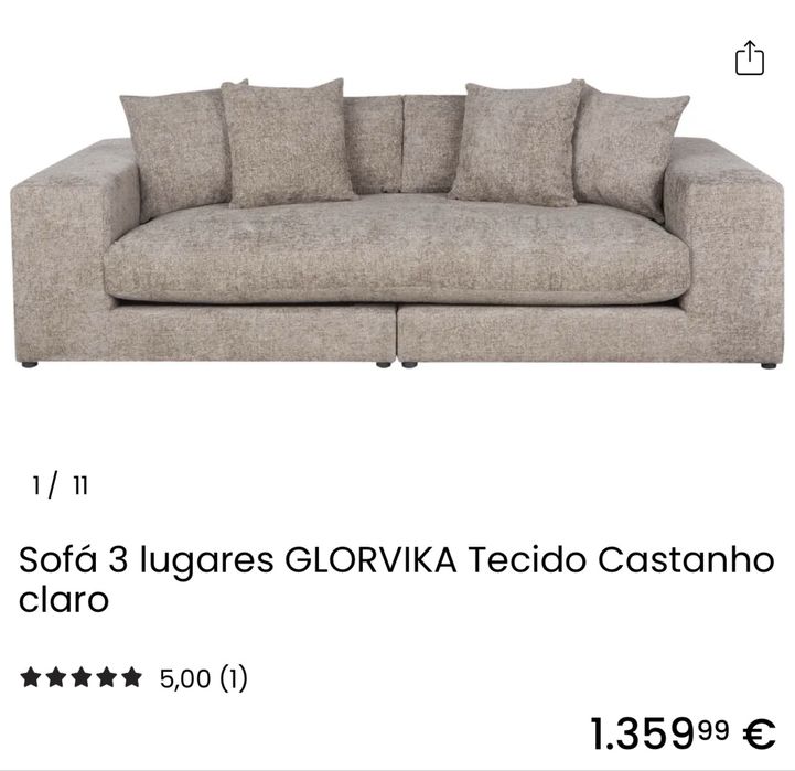 Sofá em tecido | 3 lugares