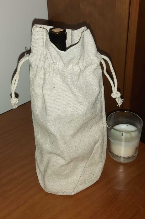 Saco de algodão para garrafa